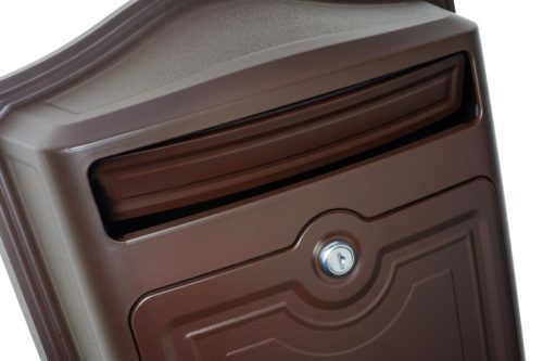 Open brown wall mount mailbox