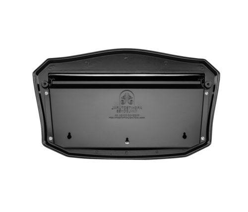 Front of black wall mount mailbox