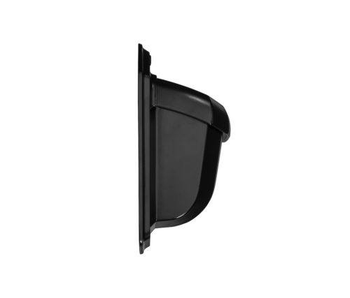 Side of black wall mount mailbox