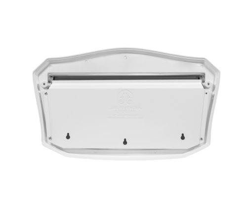 Bottom of white wall mount mailbox