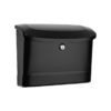 Side of black wall mount mailbox