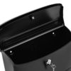 Open black wall mount mailbox