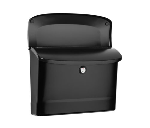 Open black wall mount mailbox