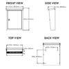 Diagram of Chelsea locking wall mount mailbox