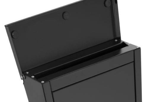 Open black wall mount mailbox