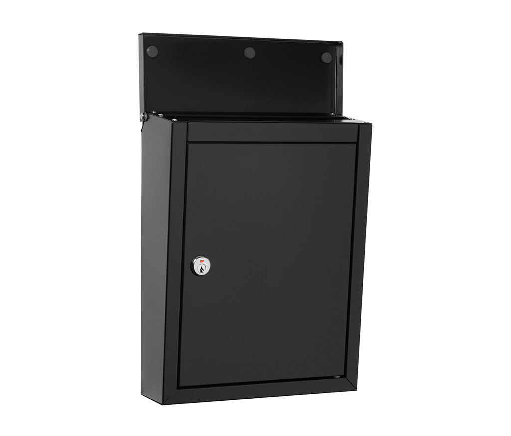 Chelsea Locking Wall Mount Mailbox – Satin Black | Architectural Mailboxes