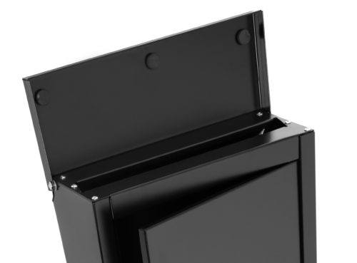 Open black wall mount mailbox