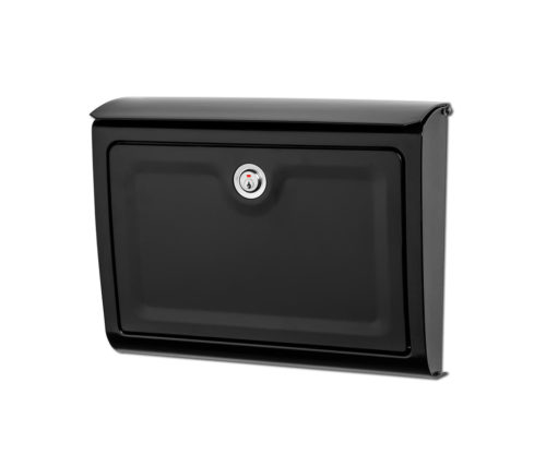 Front of black wall mount mailbox