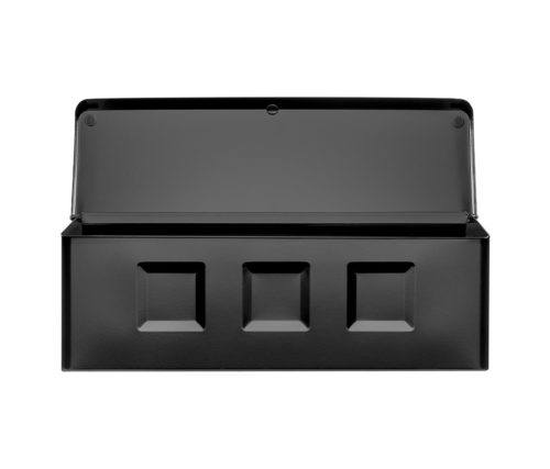 Open black wall mount mailbox