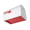 Red bottom of white mailbox with red flag