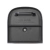 Front of black mailbox with black handle