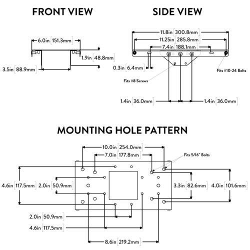 Diagram of steel mailbox mounting board