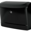 Side of black wall mount mailbox