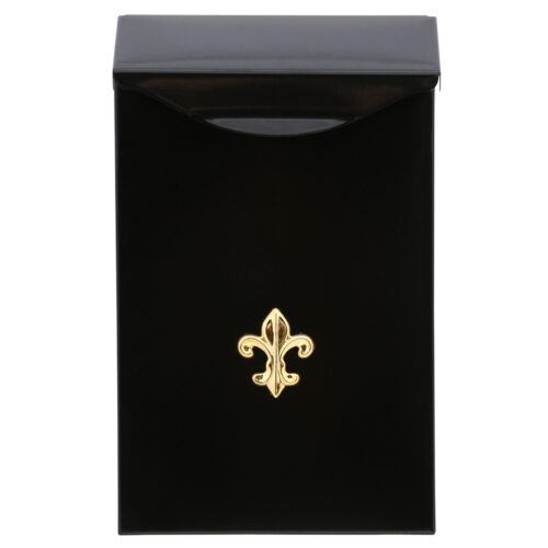 Front of black wall mount mailbox