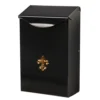 Side of black wall mount mailbox