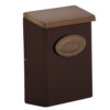 Side of brown wall mount mailbox