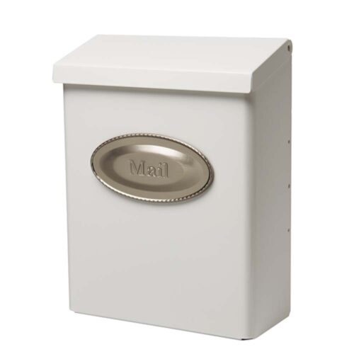 Side of white wall mount mailbox