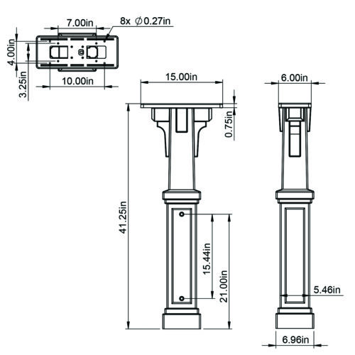 Diagram of Black Mailbox Post