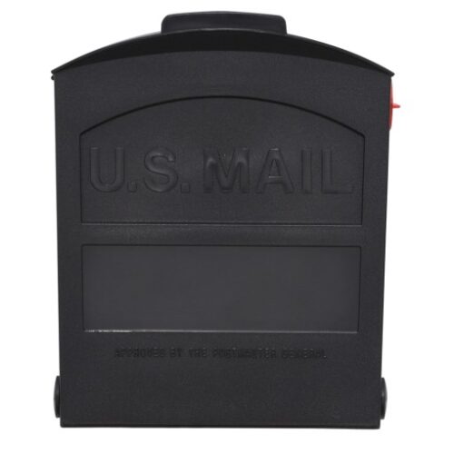 Front of Black Post Mount Mailbox