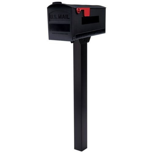 Full view of Black Post Mount Mailbox