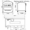 Diagram of Black Post Mount Mailbox