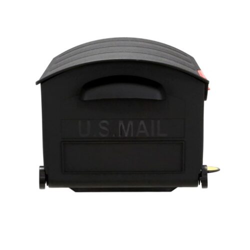 Front of Black Post Mount Mailbox