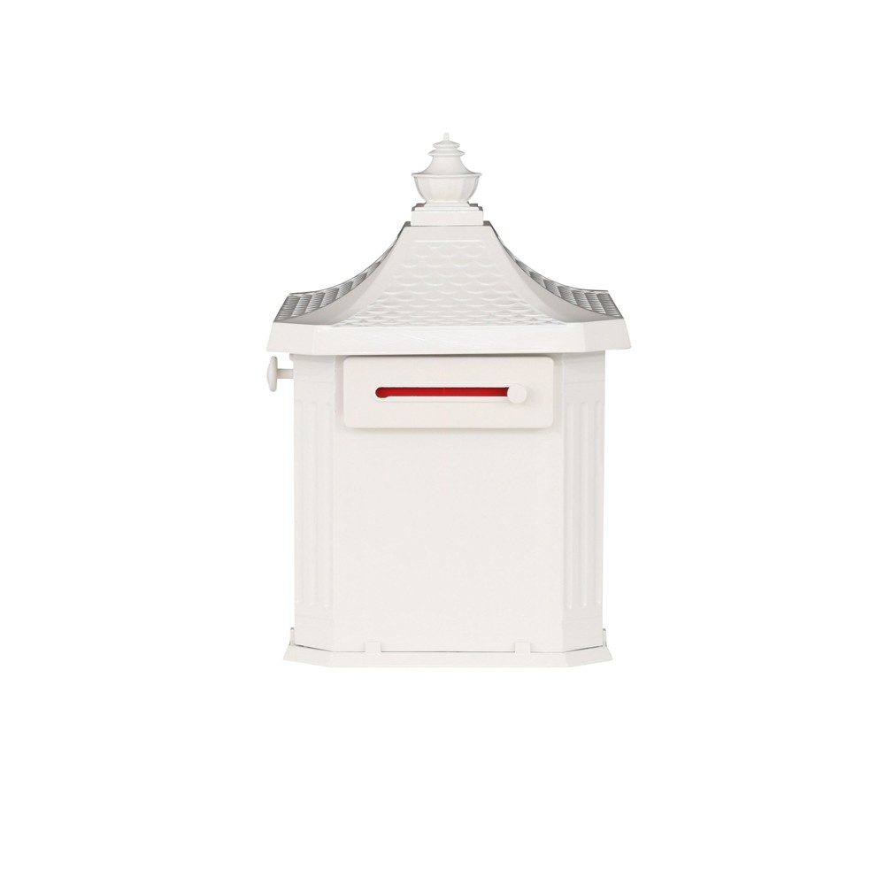 Hamilton Locking Post Mount Mailbox – White | Architectural Mailboxes