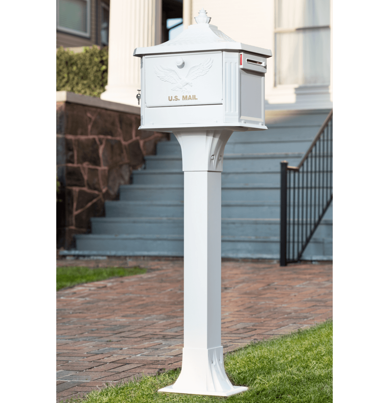 Callaway Adjustable Mailbox Post – White | Architectural Mailboxes