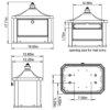 Diagram of Black Post Mount Mailbox