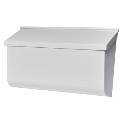 Closed White Wall Mount Mailbox