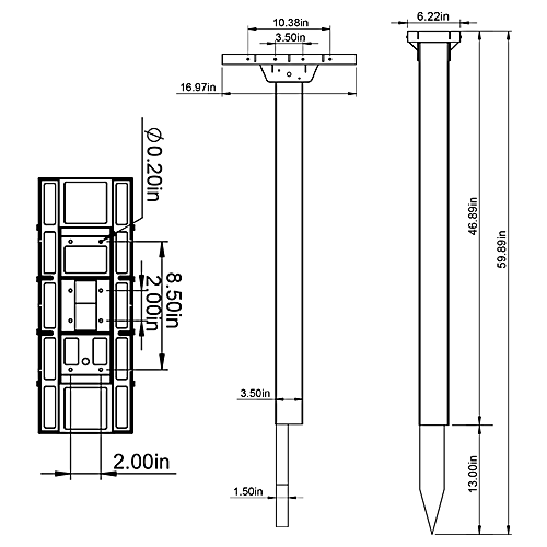 Diagram of Mailbox Mounting Kit