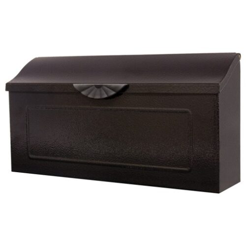 Side of black wall mount mailbox