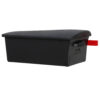 Side of Black Wall Mount Mailbox with Red Flag