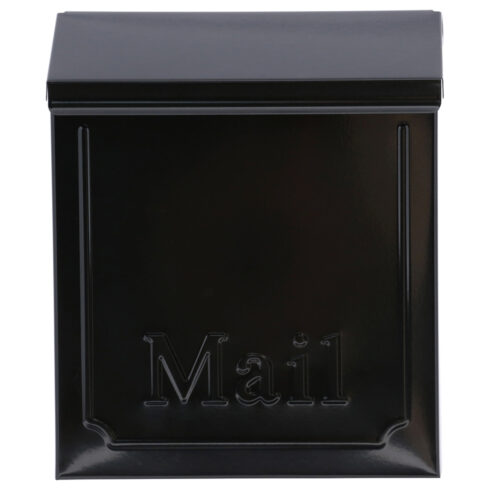 Front of Black Wall Mount Mailbox