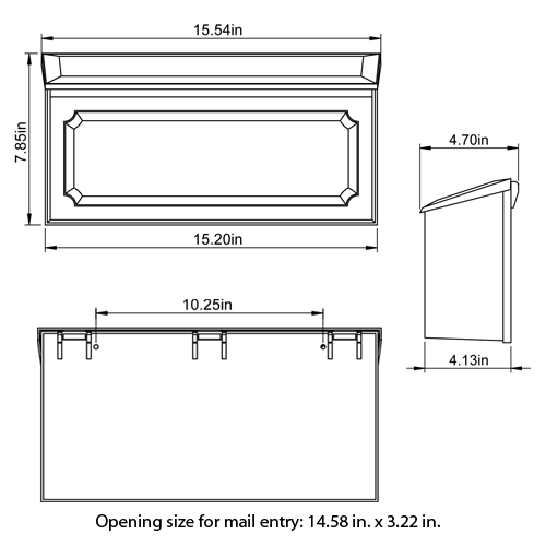 Diagram of Wall Mount Mailbox