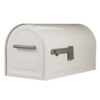 Side of white post mount mailbox